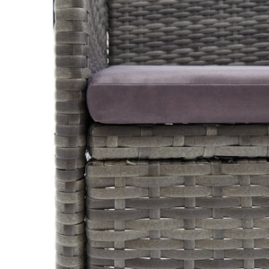 vidaXL 7-piece Garden Dining Set with Cushions Poly Rattan Grey