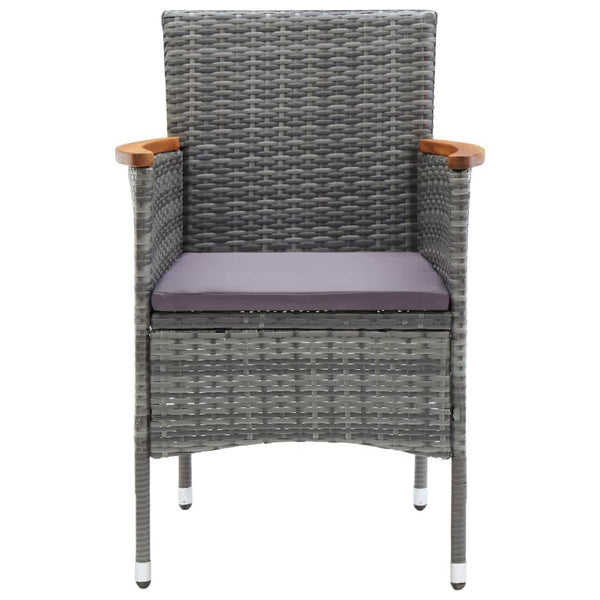 vidaXL 5-Piece Garden Dining Set with Cushions Poly Rattan Grey