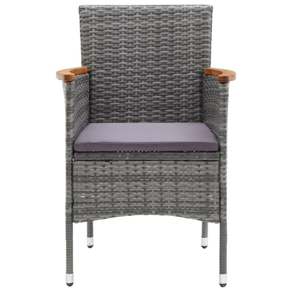 vidaXL 9-piece Garden Dining Set with Cushions Poly Rattan Grey