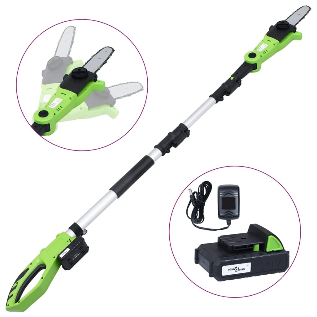 vidaXL Cordless Pole Saw with Battery Set 20V 1500 mAh Li-ion