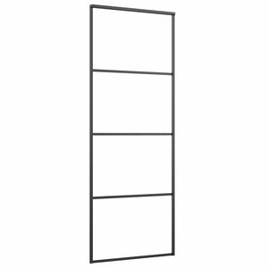 vidaXL Sliding Door Tempered Glass and Aluminum Frosted 76x205 cm Black