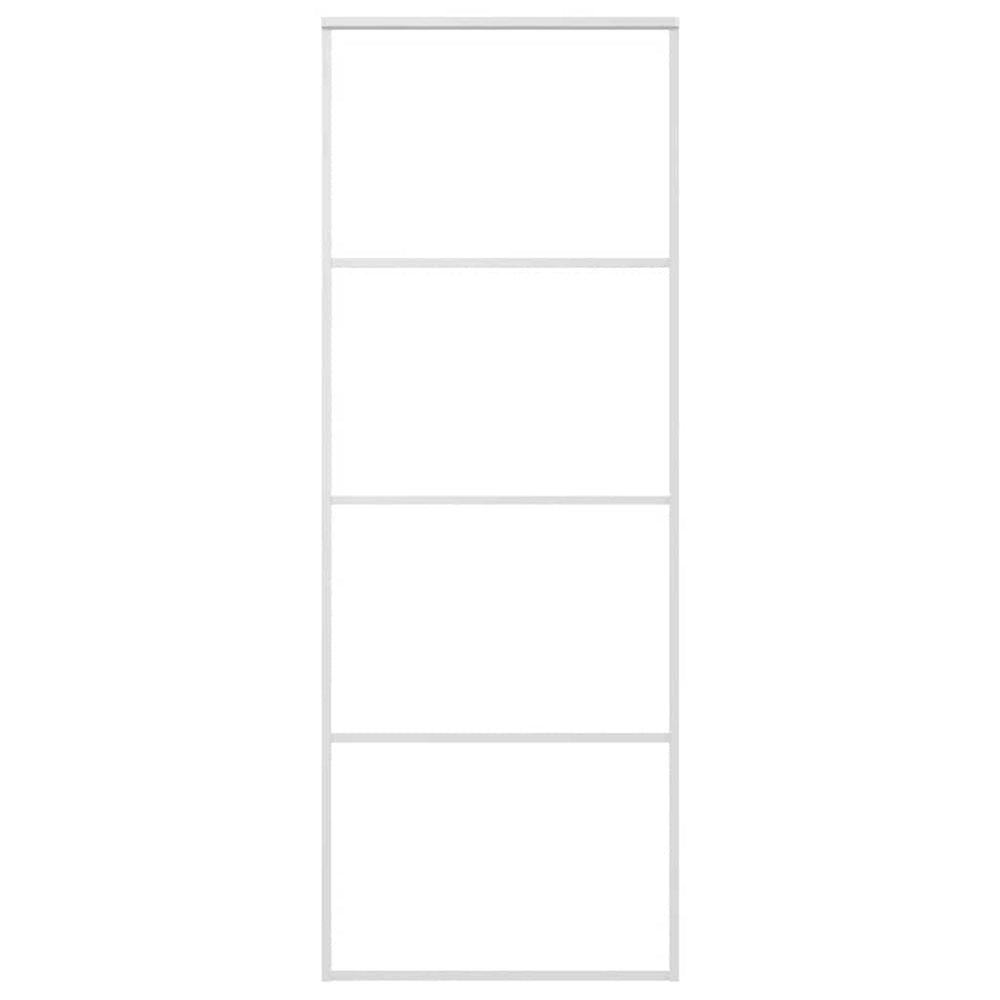 vidaXL Sliding Door ESG Glass and Aluminum 76x205 cm White