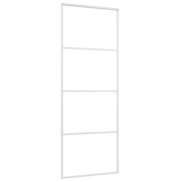 vidaXL Sliding Door ESG Glass and Aluminum 76x205 cm White