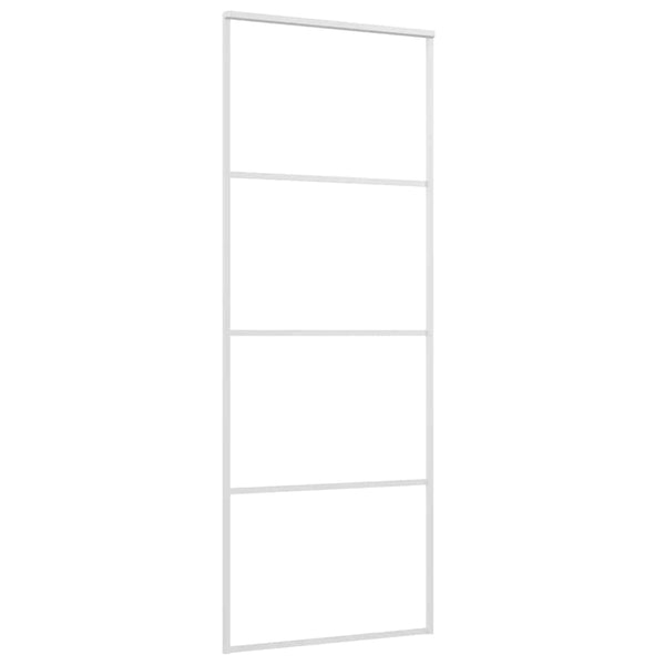 vidaXL Sliding Door Tempered Frosted Glass and Aluminium 76x205 cm White