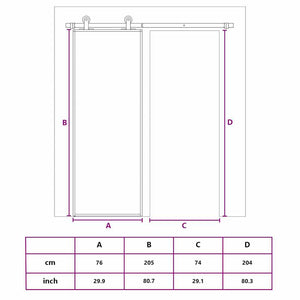 vidaXL Sliding Door Tempered Frosted Glass and Aluminium 76x205 cm White