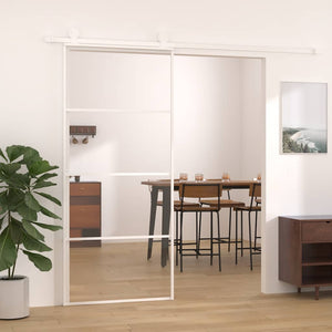 vidaXL Sliding Door Tempered Glass and Aluminum 90x205 cm White