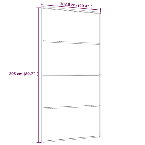 vidaXL Sliding Door Tempered Glass and Aluminum 102.5x205 cm White