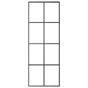vidaXL Sliding Door Black 76x205 cm ESG Glass and Aluminum