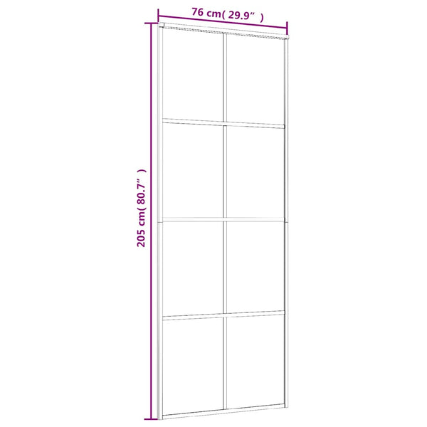 vidaXL Sliding Door Tempered Glass and Aluminum 76x205 cm Black