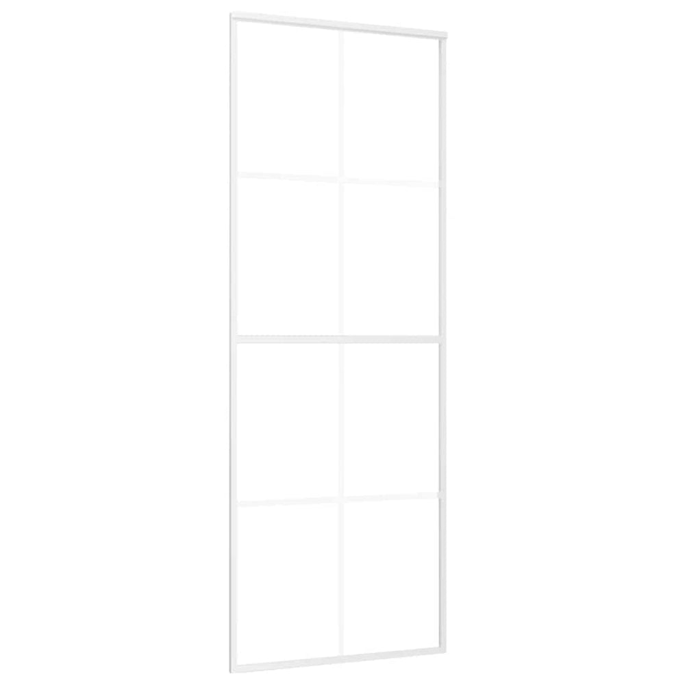 vidaXL Sliding Door Tempered Frosted Glass and Aluminium 76x205 cm White