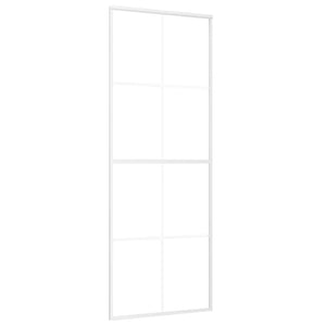 vidaXL Sliding Door Tempered Frosted Glass and Aluminium 76x205 cm White