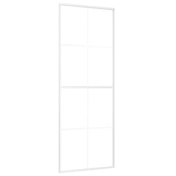 vidaXL Sliding Door Tempered Frosted Glass and Aluminium 76x205 cm White