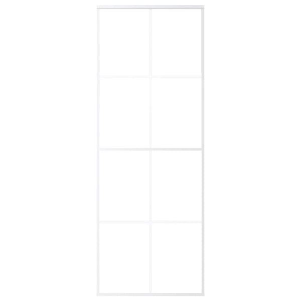 vidaXL Sliding Door Tempered Frosted Glass and Aluminium 76x205 cm White