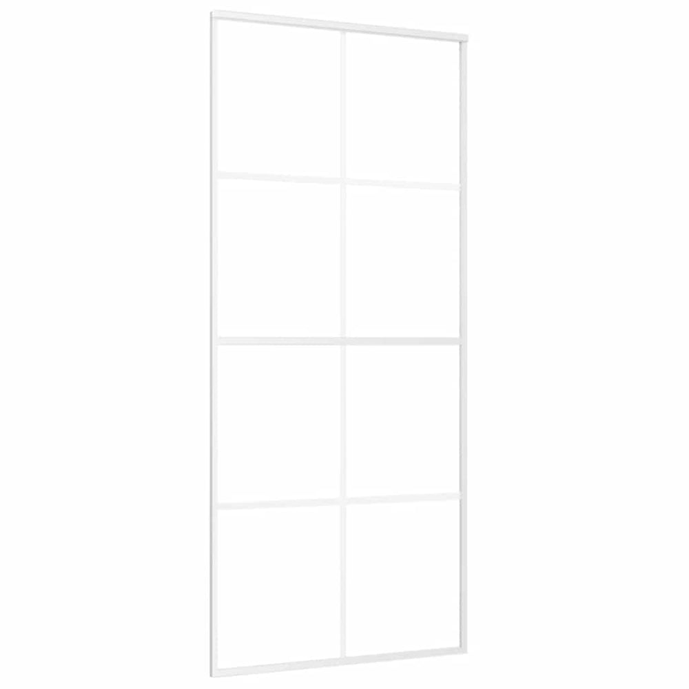 vidaXL Sliding Door Tempered Glass and Aluminum 90x205 cm White