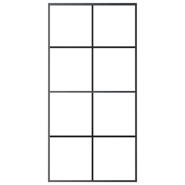 vidaXL Sliding Door Black 102.5x205 cm Tempered Glass and Aluminum