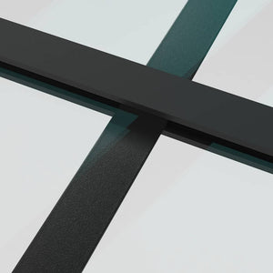 vidaXL Sliding Door Black 102.5x205 cm Tempered Glass and Aluminum