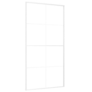vidaXL Sliding Door Tempered Glass and Aluminum 102.5x205 cm White