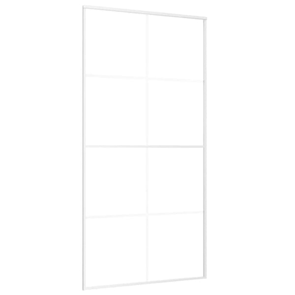 vidaXL Sliding Door Tempered Glass and Aluminum 102.5x205 cm White
