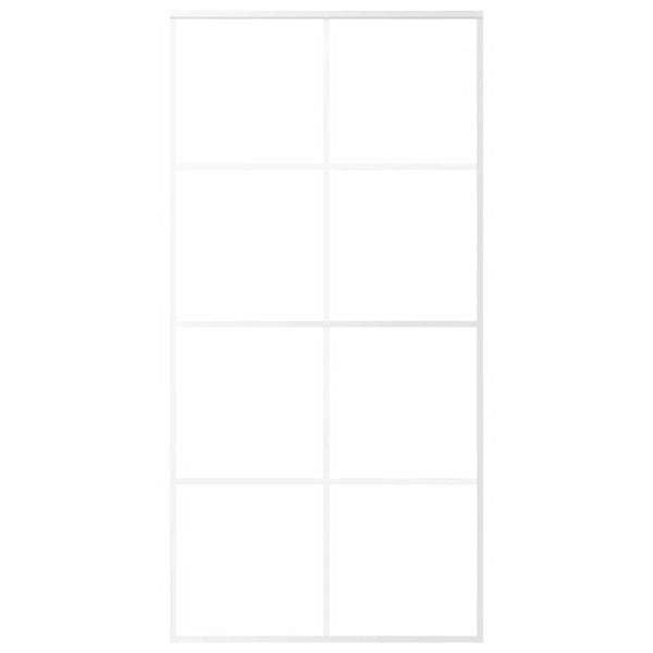 vidaXL Sliding Door Tempered Glass and Aluminum 102.5x205 cm White
