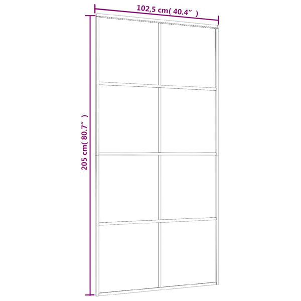 vidaXL Sliding Door ESG Frosted Glass and Aluminum 102.5x205 cm White