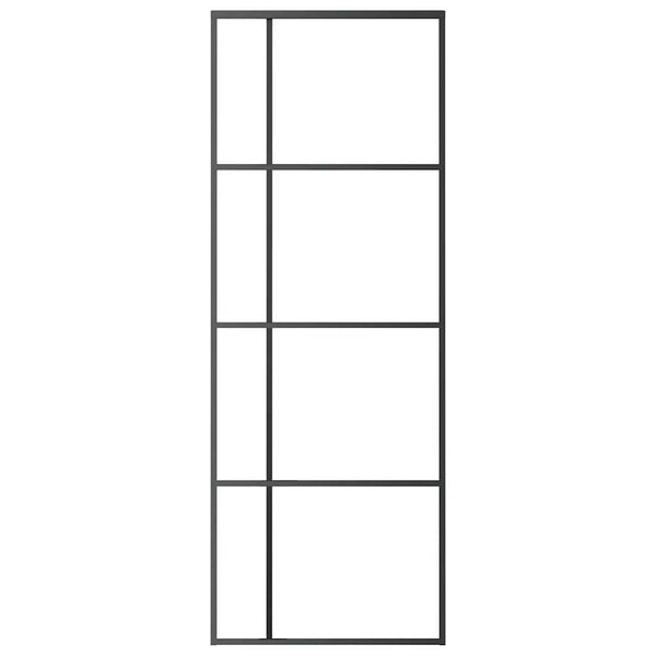 vidaXL Sliding Door Tempered Glass and Aluminum Frosted 90x205 cm Black