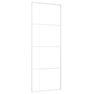 vidaXL Sliding Door ESG Glass and Aluminum 76x205 cm White