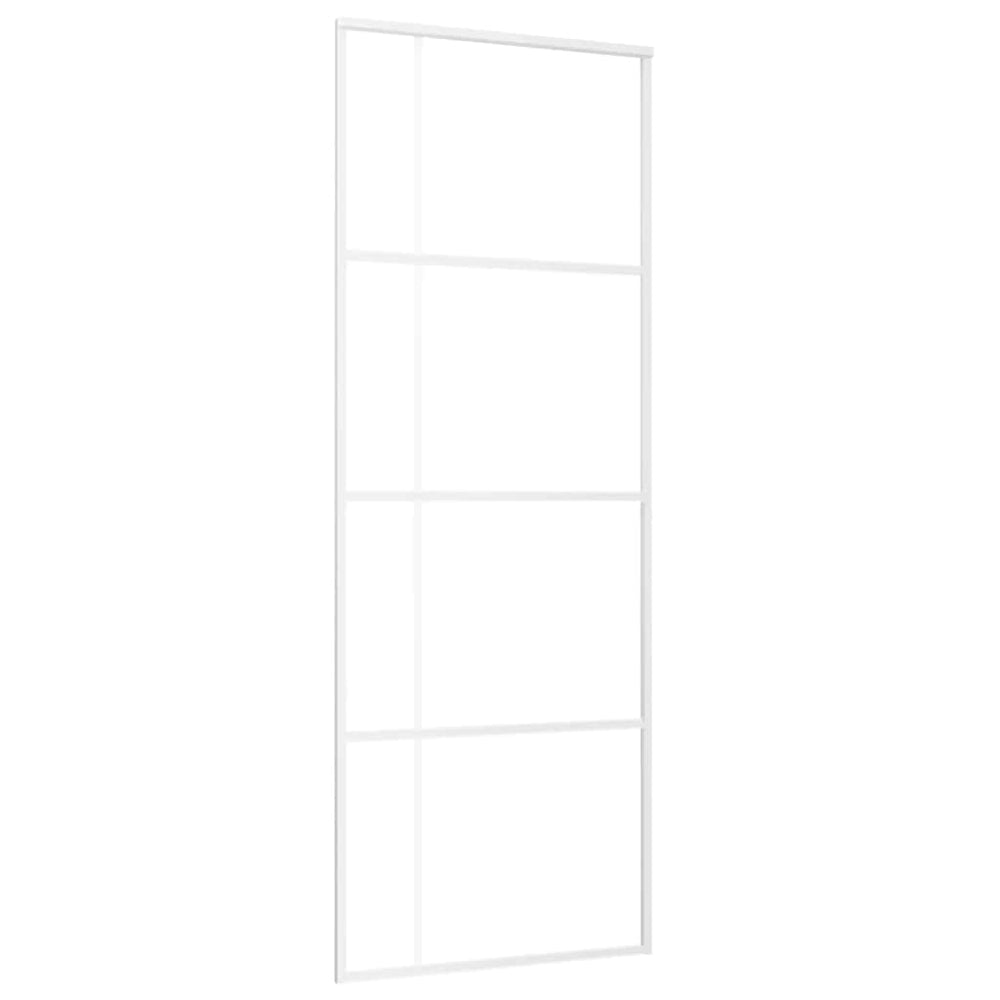 vidaXL Sliding Door Tempered Frosted Glass and Aluminium 76x205 cm White