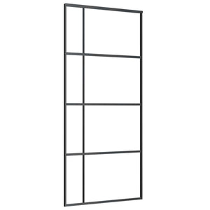 vidaXL Sliding Door Tempered Glass and Aluminum 90x205 cm Black