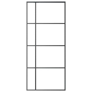 vidaXL Sliding Door Tempered Glass and Aluminum 90x205 cm Black