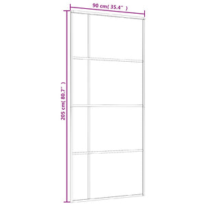 vidaXL Sliding Door Tempered Glass and Aluminum 90x205 cm Black