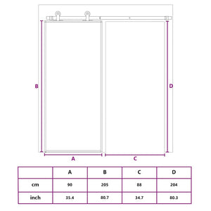 vidaXL Sliding Door Tempered Glass and Aluminum 90x205 cm Black