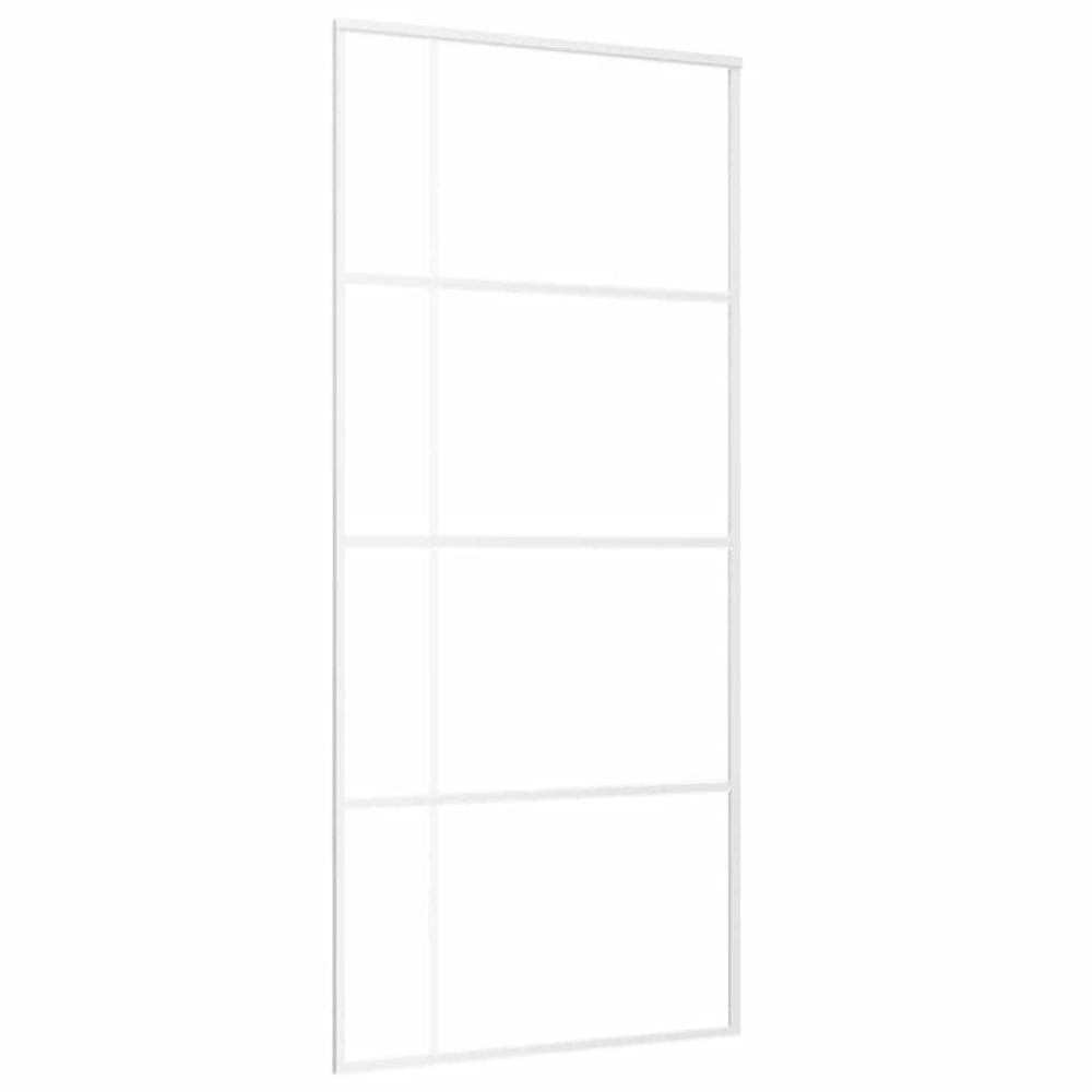 vidaXL Sliding Door Tempered Glass and Aluminum 90x205 cm White