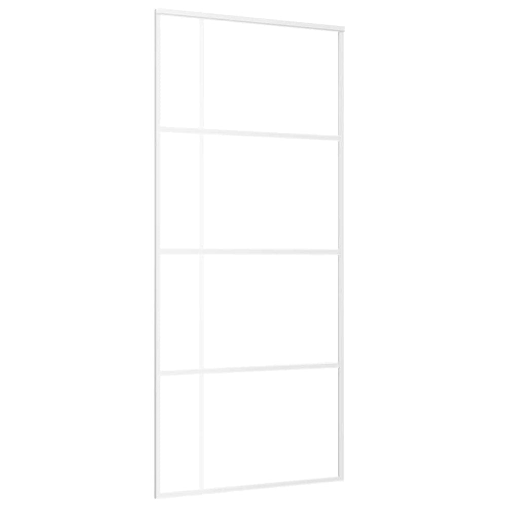 vidaXL Sliding Door ESG Frosted Glass and Aluminum 90x205 cm White