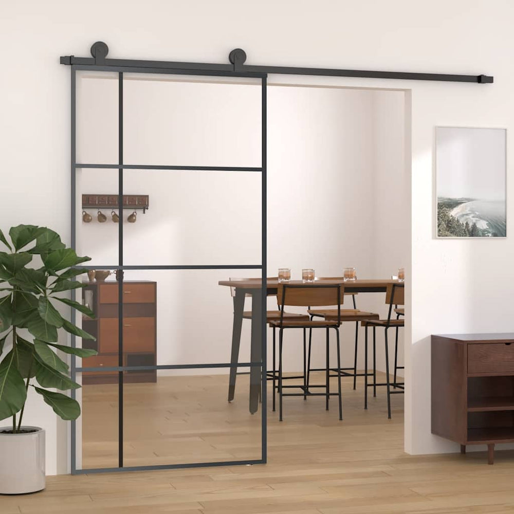 vidaXL Sliding Door Tempered Glass and Aluminum 102.5x205 cm White