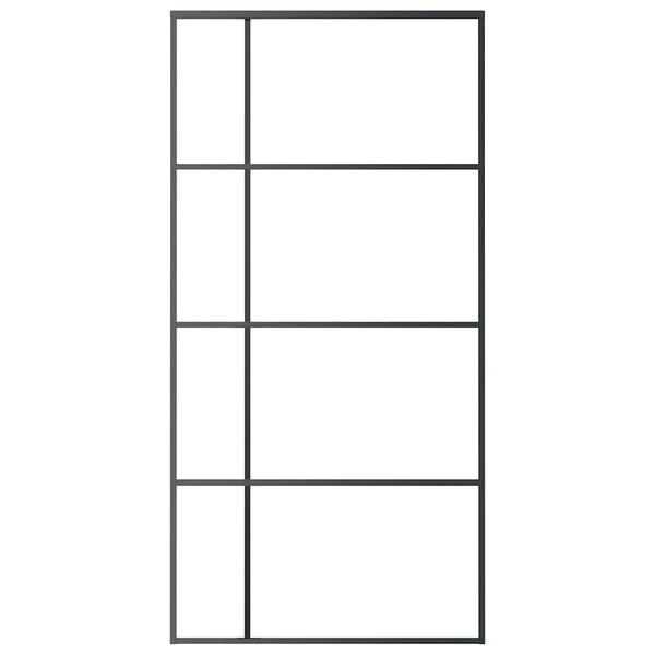 vidaXL Sliding Door Tempered Glass and Aluminum Frosted 102.5x205 cm Black
