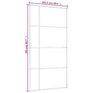 vidaXL Sliding Door Tempered Glass and Aluminum Frosted 102.5x205 cm Black