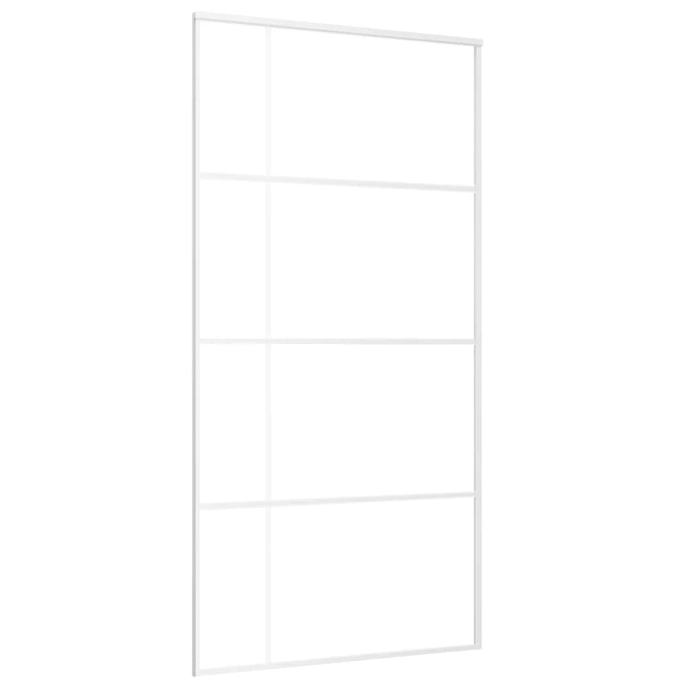 vidaXL Sliding Door ESG Frosted Glass and Aluminum 102.5x205 cm White