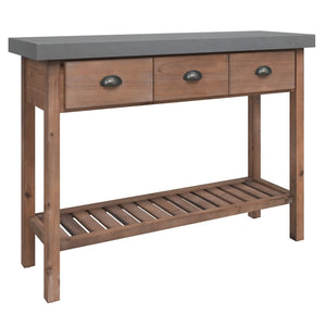 vidaXL Console Table 110x35x80 cm Solid Fir Wood