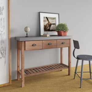 vidaXL Console Table 110x35x80 cm Solid Fir Wood