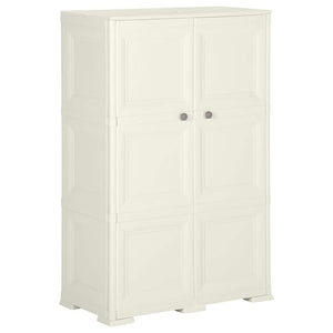 vidaXL Plastic Storage Cabinet 79x43x125 cm Wood Design Vanilla Ice