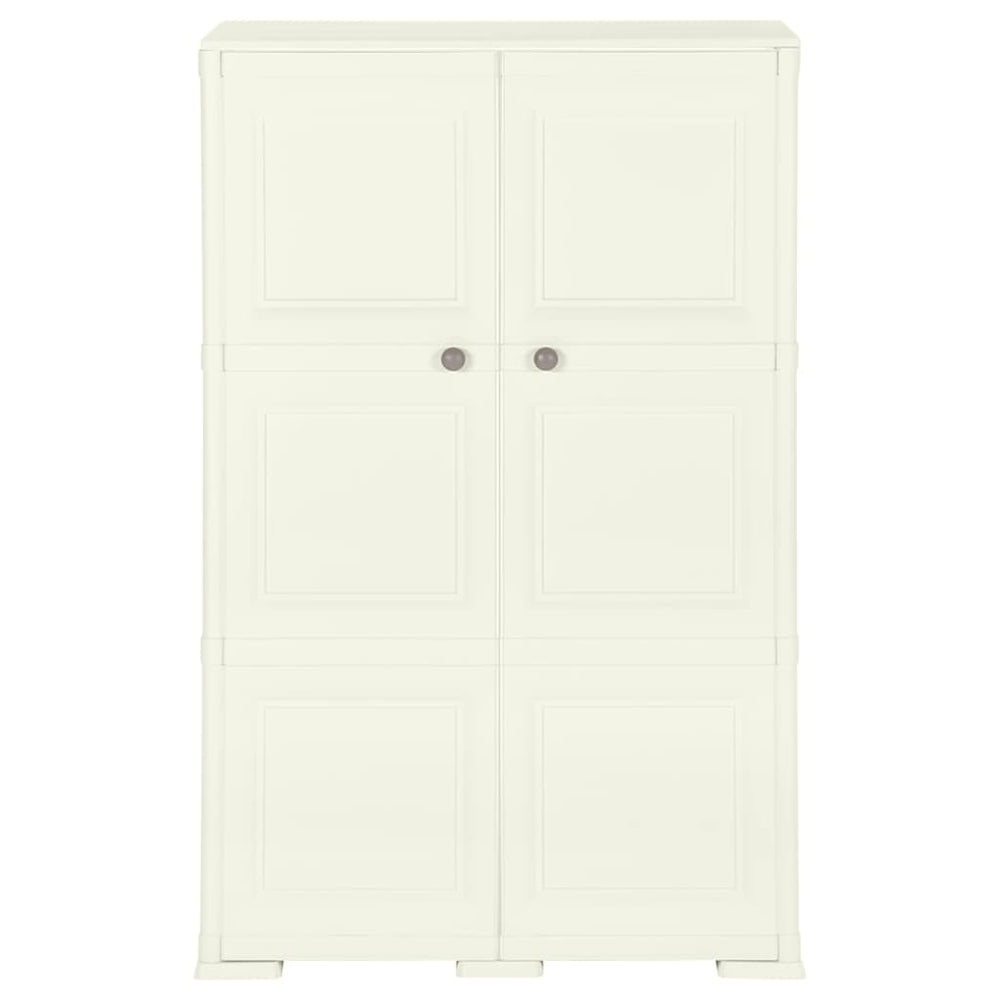 vidaXL Plastic Storage Cabinet 79x43x125 cm Wood Design Vanilla Ice