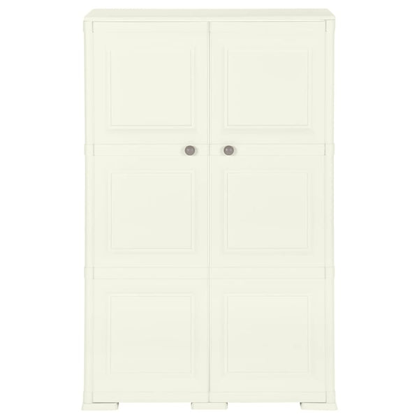 vidaXL Plastic Storage Cabinet 79x43x125 cm Wood Design Vanilla Ice