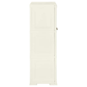 vidaXL Plastic Storage Cabinet 79x43x125 cm Wood Design Vanilla Ice