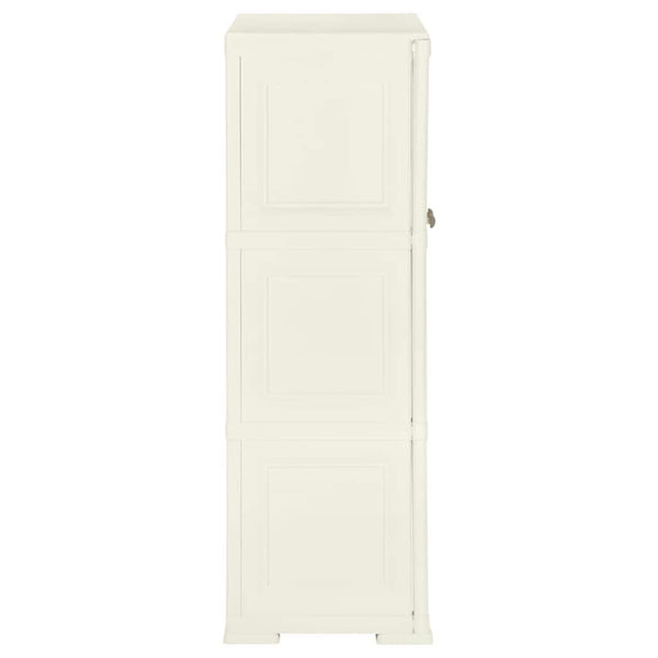 vidaXL Plastic Storage Cabinet 79x43x125 cm Wood Design Vanilla Ice
