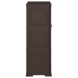 vidaXL Plastic Storage Cabinet 79x43x125 cm Wood Design Brown