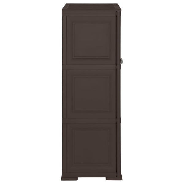 vidaXL Plastic Storage Cabinet 79x43x125 cm Wood Design Brown