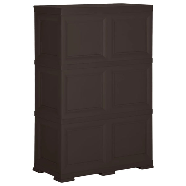 vidaXL Plastic Storage Cabinet 79x43x125 cm Wood Design Brown
