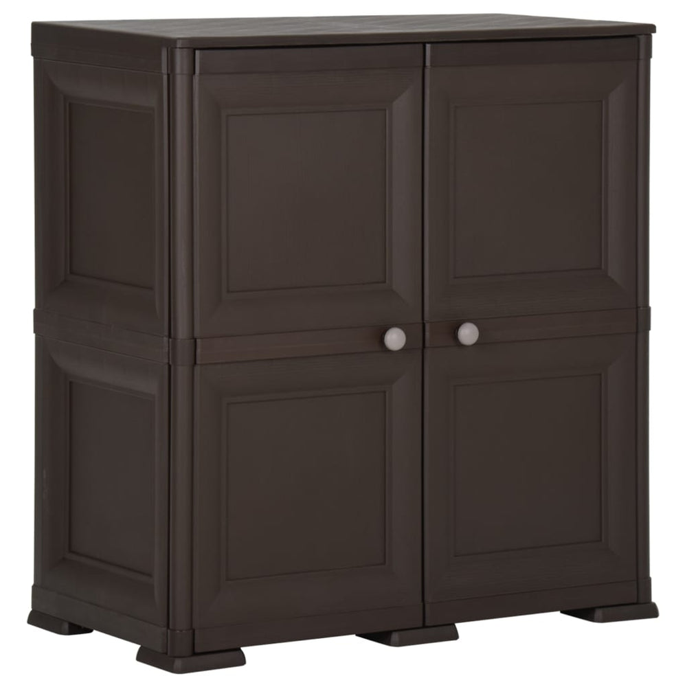 vidaXL Plastic Storage Cabinet 79x43x85.5 cm Wood-Look Brown