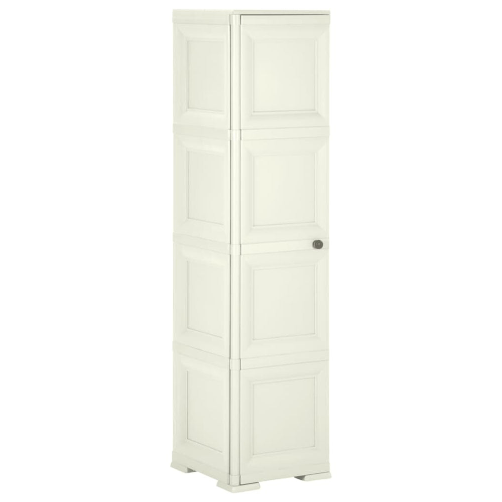 vidaXL Plastic Cabinet 40x43x164 cm Wood Design Vanilla Ice