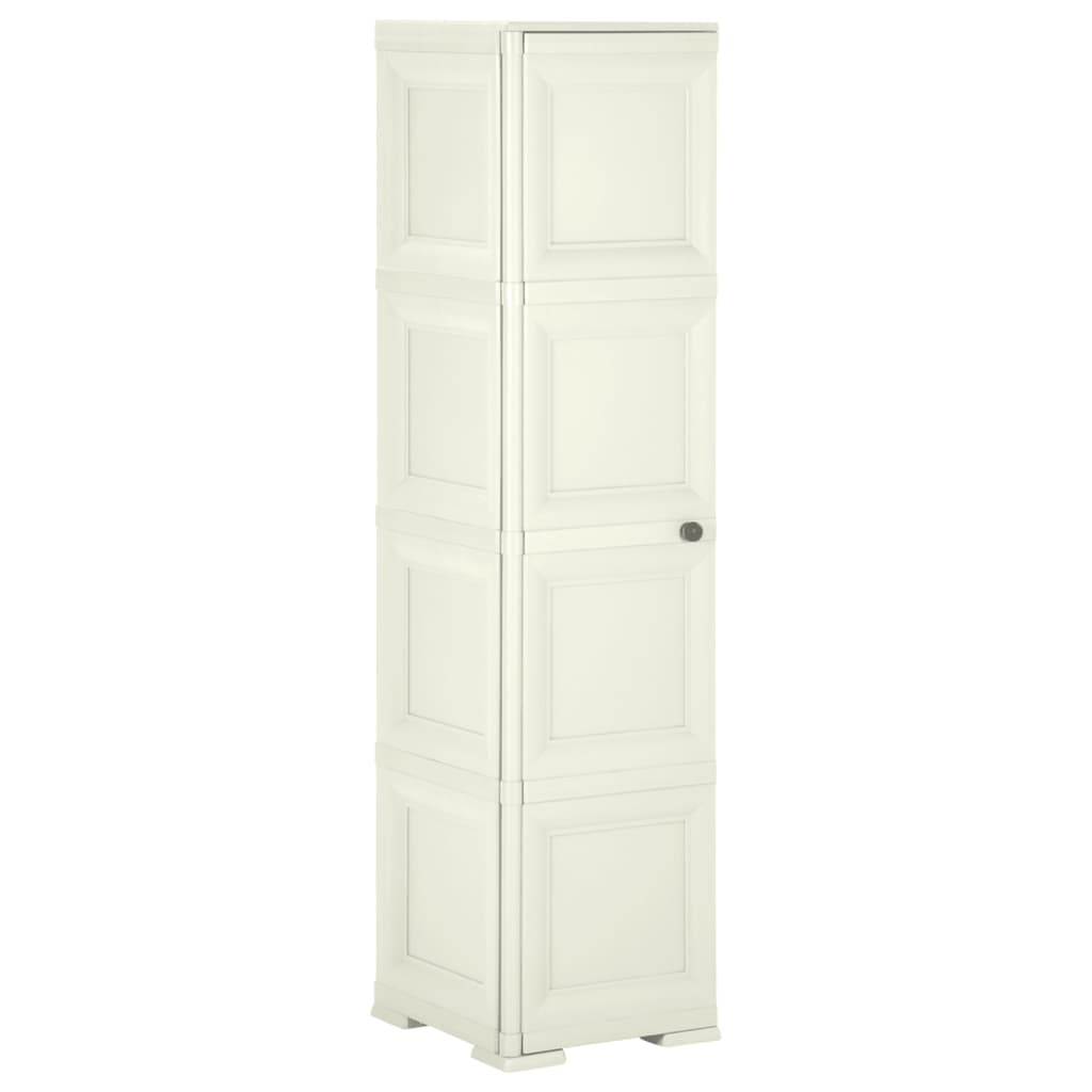 vidaXL Plastic Cabinet 40x43x164 cm Wood Design Vanilla Ice